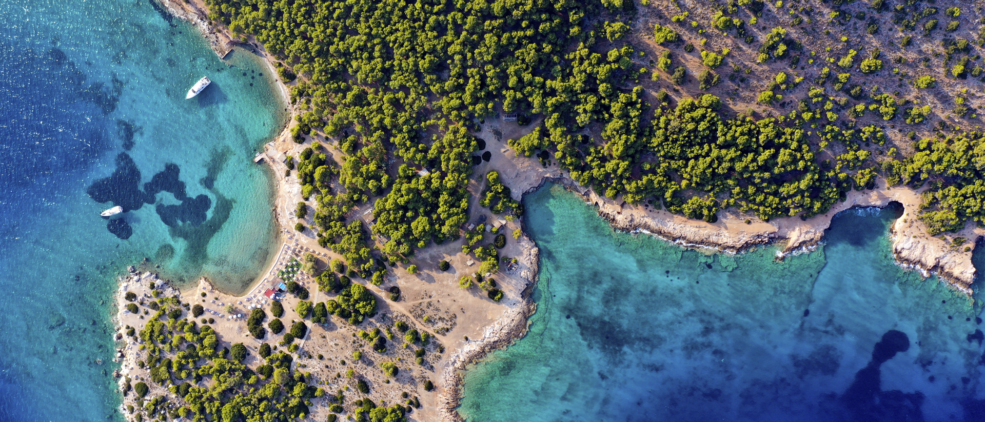 Athens crystalline waters and vegetation sea vacation