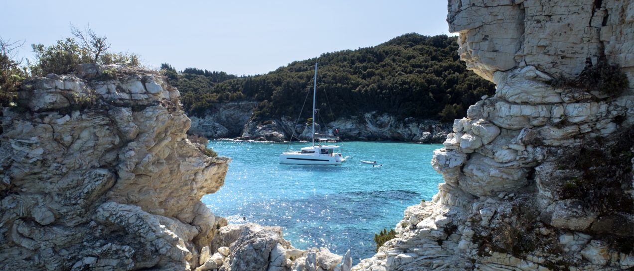 corfu yacht charter crystalline sea white rocks