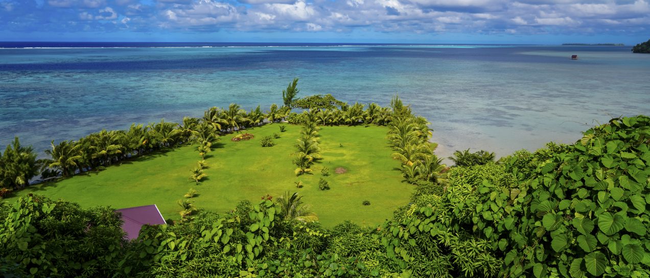 Pacific island and sea