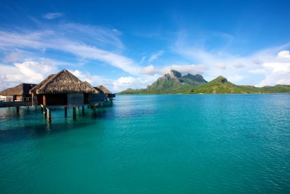 bungalows in the famous lagoon of Bora Bora